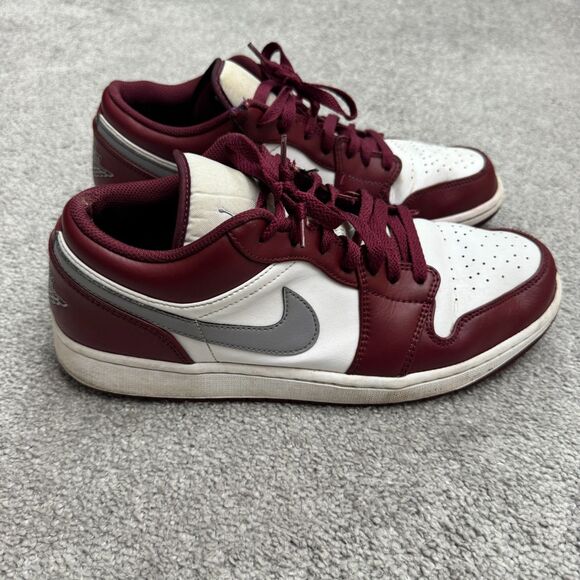 Nike Air Jordan 1 Low Bordeaux White Cherrywood Red Cement Gray Sneakers Mens 12 main image 15